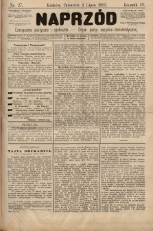 Naprzód : czasopismo polityczne i społeczne : organ partyi socyalno-demokratycznej. 1895, nr 27