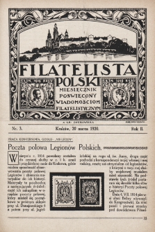 Filatelista Polski : miesięcznik poświęcony wiadomościom filatelistycznym. 1920, nr 3