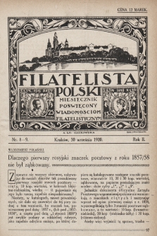 Filatelista Polski : miesięcznik poświęcony wiadomościom filatelistycznym. 1920, nr 8-9