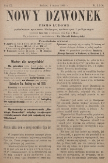 Nowy Dzwonek : pismo ludowe poświęcone sprawom bieżącym, społecznym i politycznym. 1901, nr 11