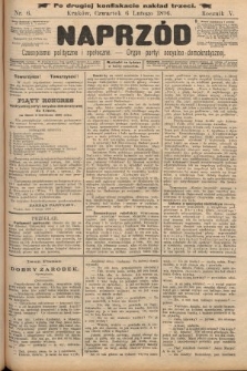 Naprzód : czasopismo polityczne i społeczne : organ partyi socyalno-demokratycznej. 1896, nr 6 (po drugiej konfiskacie nakład trzeci)