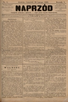 Naprzód : czasopismo polityczne i społeczne : organ partyi socyalno-demokratycznej. 1896, nr 8
