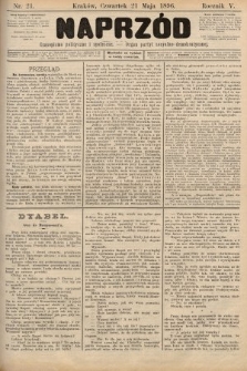 Naprzód : czasopismo polityczne i społeczne : organ partyi socyalno-demokratycznej. 1896, nr 21