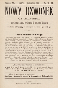 Nowy Dzwonek : pismo poświęcone nauce, powieściom i sprawom bieżącym. 1904, nr 15 i 16