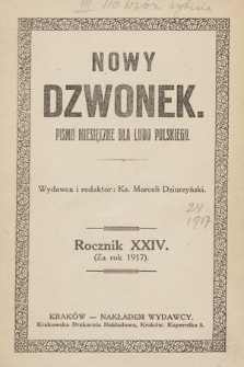 Nowy Dzwonek: pismo miesięczne dla ludu polskiego. 1917, Spis rzeczy