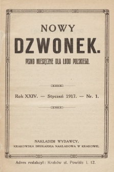 Nowy Dzwonek: pismo miesięczne dla ludu polskiego. 1917, nr 1