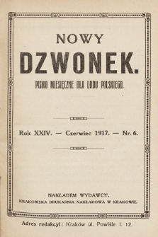 Nowy Dzwonek: pismo miesięczne dla ludu polskiego. 1917, nr 6