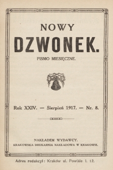 Nowy Dzwonek: pismo miesięczne. 1917, nr 8