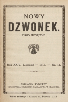Nowy Dzwonek: pismo miesięczne. 1917, nr 11