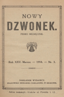Nowy Dzwonek: pismo miesięczne. 1918, nr 3