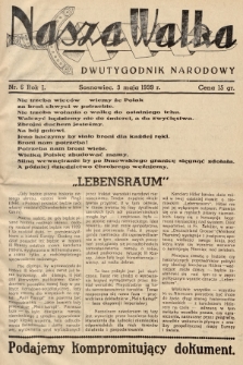 Nasza Walka : dwutygodnik narodowy. 1939, nr 6
