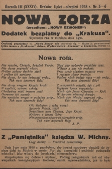 Nowa Zorza : (przedtem „Nowy Dzwonek”) : dodatek bezpłatny do „Krakusa”. 1928, nr 5-6