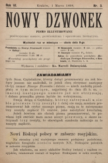 Nowy Dzwonek : pismo illustrowane poświęcone nauce, powieściom i sprawom bieżącym. 1898, nr 3