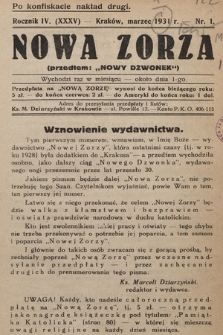 Nowa Zorza : (przedtem „Nowy Dzwonek”). 1931, nr 1