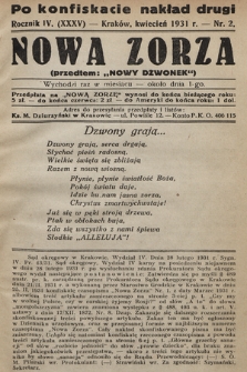 Nowa Zorza : (przedtem „Nowy Dzwonek”). 1931, nr 2