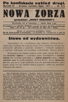 Nowa Zorza : (przedtem „Nowy Dzwonek”). 1931, nr 4-5