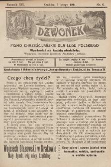Nowy Dzwonek : pismo chrześcijańskie dla ludu polskiego. 1911, nr 6
