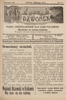 Nowy Dzwonek : pismo chrześcijańskie dla ludu polskiego. 1911, nr 9