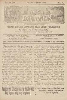 Nowy Dzwonek : pismo chrześcijańskie dla ludu polskiego. 1911, nr 10