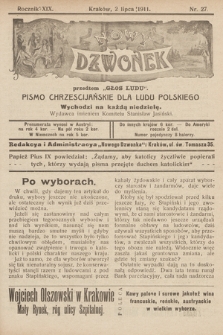 Nowy Dzwonek : przedtem „Głos Ludu” : pismo chrześcijańskie dla ludu polskiego. 1911, nr 27