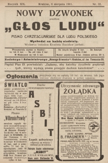 Nowy Dzwonek : przedtem „Głos Ludu” : pismo chrześcijańskie dla ludu polskiego. 1911, nr 32