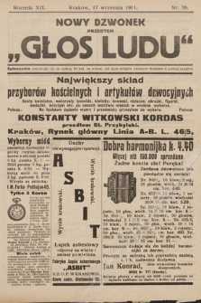 Nowy Dzwonek : przedtem „Głos Ludu”. 1911, nr 38