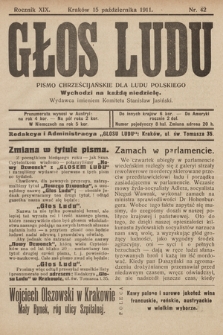 Głos Ludu : pismo chrześcijańskie dla ludu polskiego. 1911, nr 42