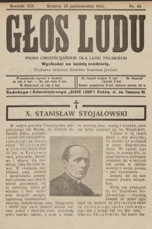 Głos Ludu : pismo chrześcijańskie dla ludu polskiego. 1911, nr 44