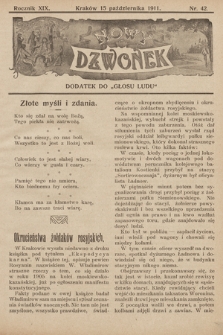 Nowy Dzwonek : dodatek do „Głosu Ludu”. 1911, nr 42
