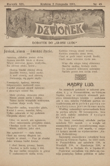 Nowy Dzwonek : dodatek do „Głosu Ludu”. 1911, nr 45