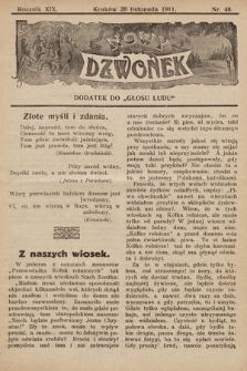 Nowy Dzwonek : dodatek do „Głosu Ludu”. 1911, nr 48