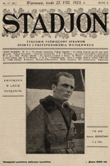 Stadjon : tygodnik poświęcony sprawom sportu i przysposobienia wojskowego. 1923, nr 17