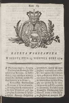 Gazeta Warszawska. 1774, nr 65