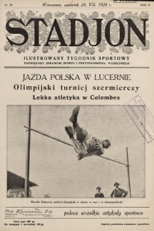 Stadjon : ilustrowany tygodnik sportowy poświęcony sprawom sportu i przysposobienia wojskowego. 1924, nr 30