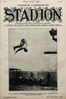 Stadjon : tygodnik ilustrowany poświęcony sprawom sportu i przysposobienia wojskowego. 1925, nr 33