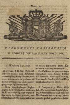 Wiadomości Warszawskie. 1767, nr 43
