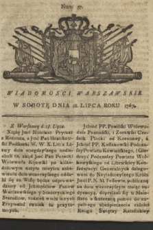 Wiadomości Warszawskie. 1767, nr 57