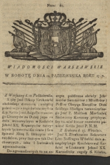 Wiadomości Warszawskie. 1767, nr 81