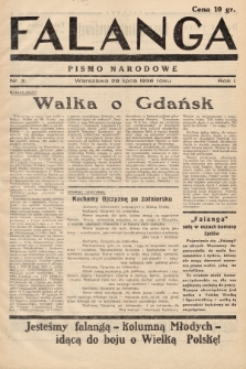 Falanga : pismo narodowe. 1936, nr 3