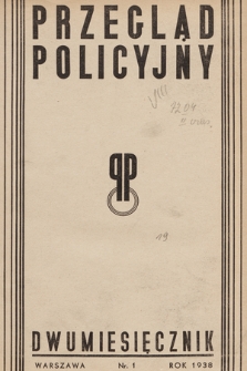 Przegląd Policyjny. 1938, [całość]