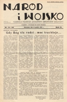 Naród i Wojsko : centralny organ Federacji Polskich Związków Obrońców Ojczyzny. 1937, nr 51-52