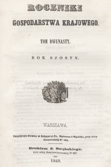 Roczniki Gospodarstwa Krajowego. 1848, t. 12, nr [2]