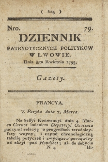 Dziennik Patryotycznych Politykow we Lwowie. 1795, nr 79