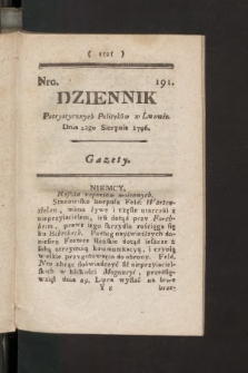 Dziennik Patryotycznych Politykow we Lwowie. 1796, nr 191