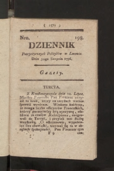 Dziennik Patryotycznych Politykow we Lwowie. 1796, nr 198