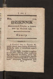 Dziennik Patryotycznych Politykow we Lwowie. 1796, nr 204