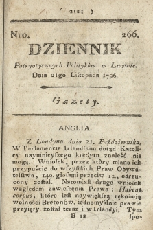 Dziennik Patryotycznych Politykow we Lwowie. 1796, nr 266