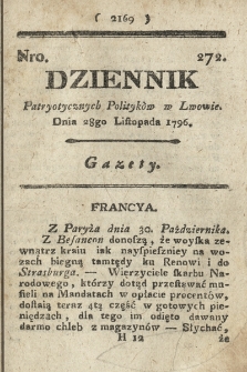 Dziennik Patryotycznych Politykow we Lwowie. 1796, nr 272