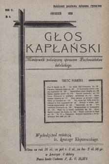 Głos Kapłański : miesięcznik poświęcony sprawom duchowieństwa katolickiego. 1928, nr 4