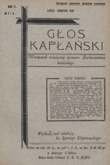 Głos Kapłański : miesięcznik poświęcony sprawom duchowieństwa katolickiego. 1928, nr 7-8